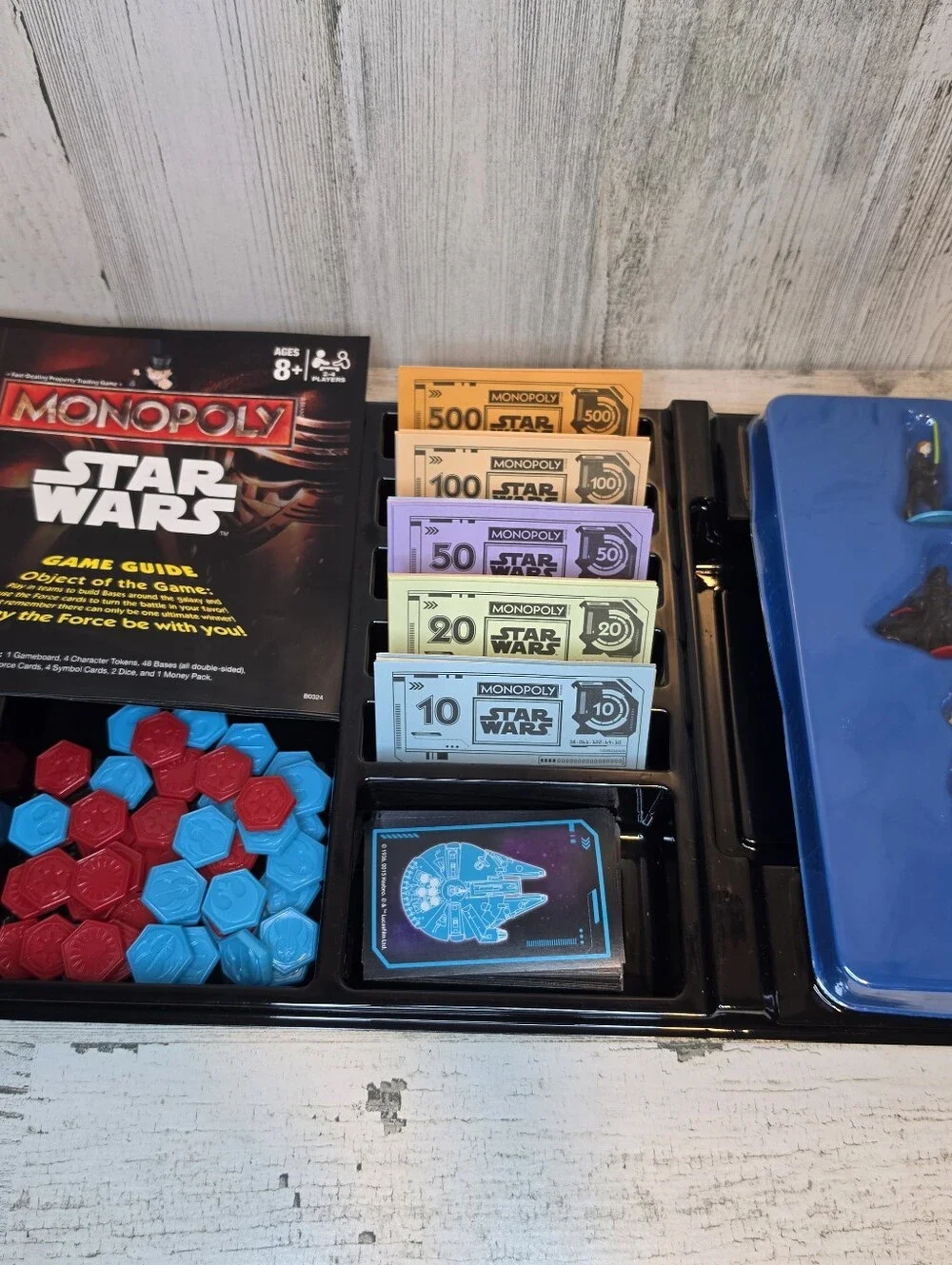 Star Wars Monopoly Force Awakens Board Game Complete New Open Box Figures Sealed